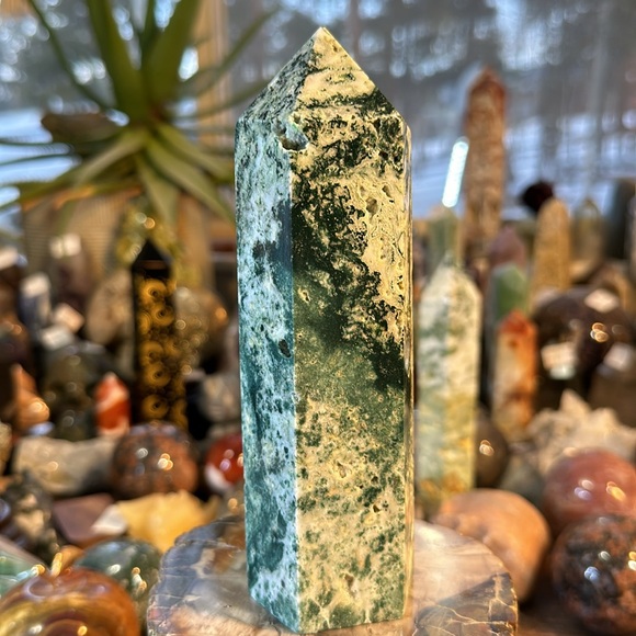Moss Agate Crystal Tower! - Picture 3 of 12